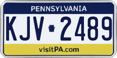 PA license plate KJV2489