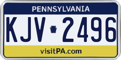 PA license plate KJV2496