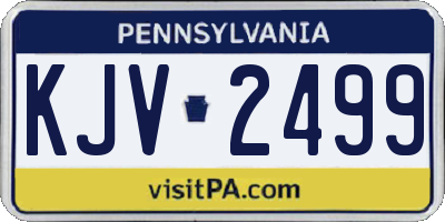 PA license plate KJV2499