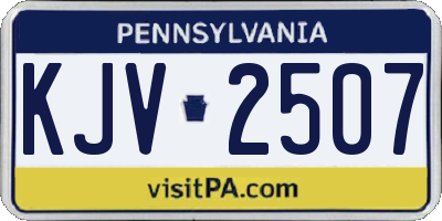 PA license plate KJV2507