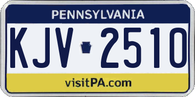 PA license plate KJV2510