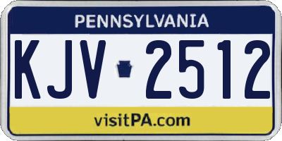 PA license plate KJV2512