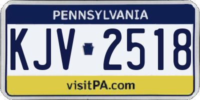 PA license plate KJV2518