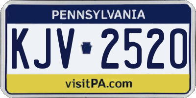 PA license plate KJV2520