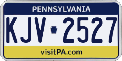 PA license plate KJV2527