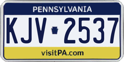 PA license plate KJV2537