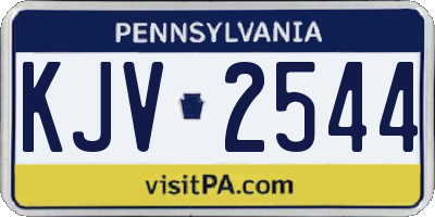 PA license plate KJV2544