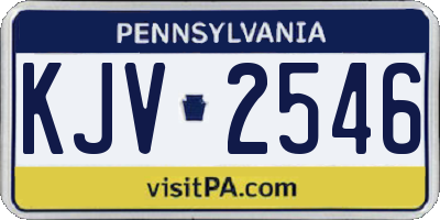 PA license plate KJV2546