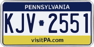 PA license plate KJV2551