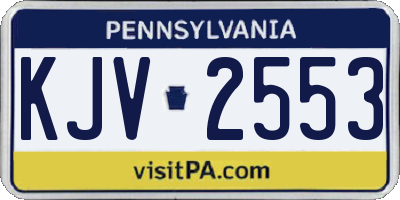 PA license plate KJV2553