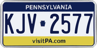 PA license plate KJV2577