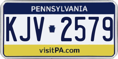 PA license plate KJV2579