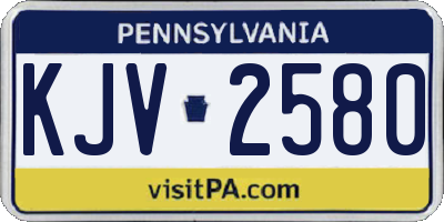 PA license plate KJV2580