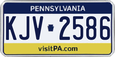 PA license plate KJV2586