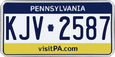 PA license plate KJV2587