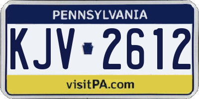 PA license plate KJV2612