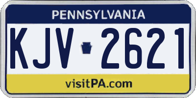 PA license plate KJV2621