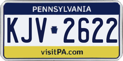PA license plate KJV2622