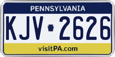 PA license plate KJV2626
