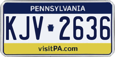 PA license plate KJV2636