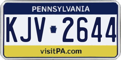 PA license plate KJV2644