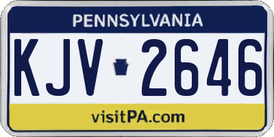 PA license plate KJV2646