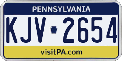 PA license plate KJV2654