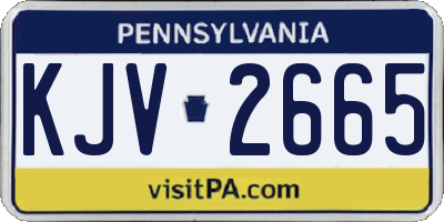 PA license plate KJV2665