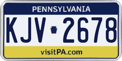 PA license plate KJV2678