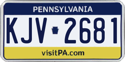 PA license plate KJV2681