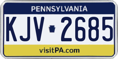 PA license plate KJV2685