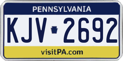 PA license plate KJV2692