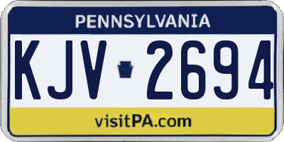 PA license plate KJV2694