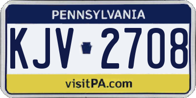 PA license plate KJV2708