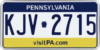 PA license plate KJV2715