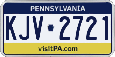 PA license plate KJV2721