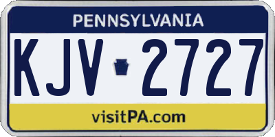 PA license plate KJV2727