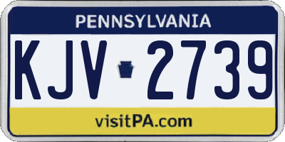 PA license plate KJV2739