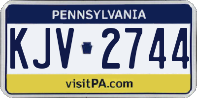 PA license plate KJV2744