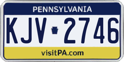 PA license plate KJV2746