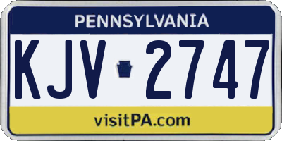 PA license plate KJV2747