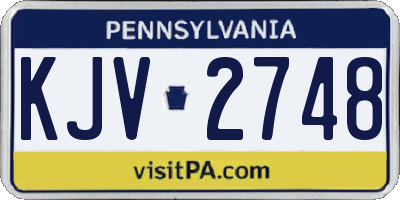 PA license plate KJV2748
