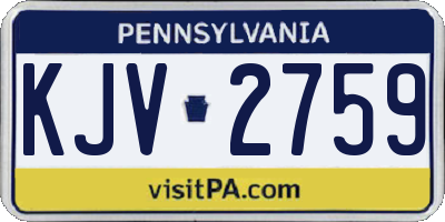 PA license plate KJV2759