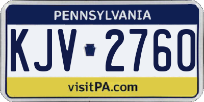 PA license plate KJV2760