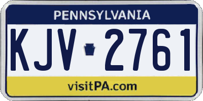 PA license plate KJV2761