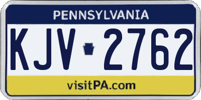 PA license plate KJV2762