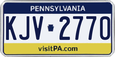 PA license plate KJV2770
