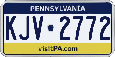 PA license plate KJV2772