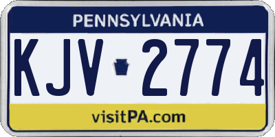 PA license plate KJV2774