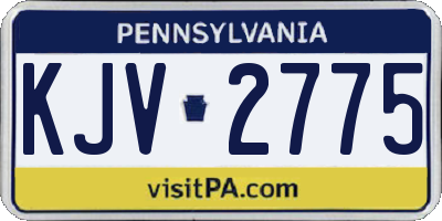 PA license plate KJV2775